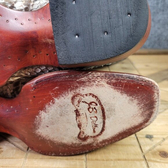 🔥 JB DILLON Reserve Mens 11B Narrow White Python EXOTIC Cowboy Square Toe Boots - Picture 10 of 14